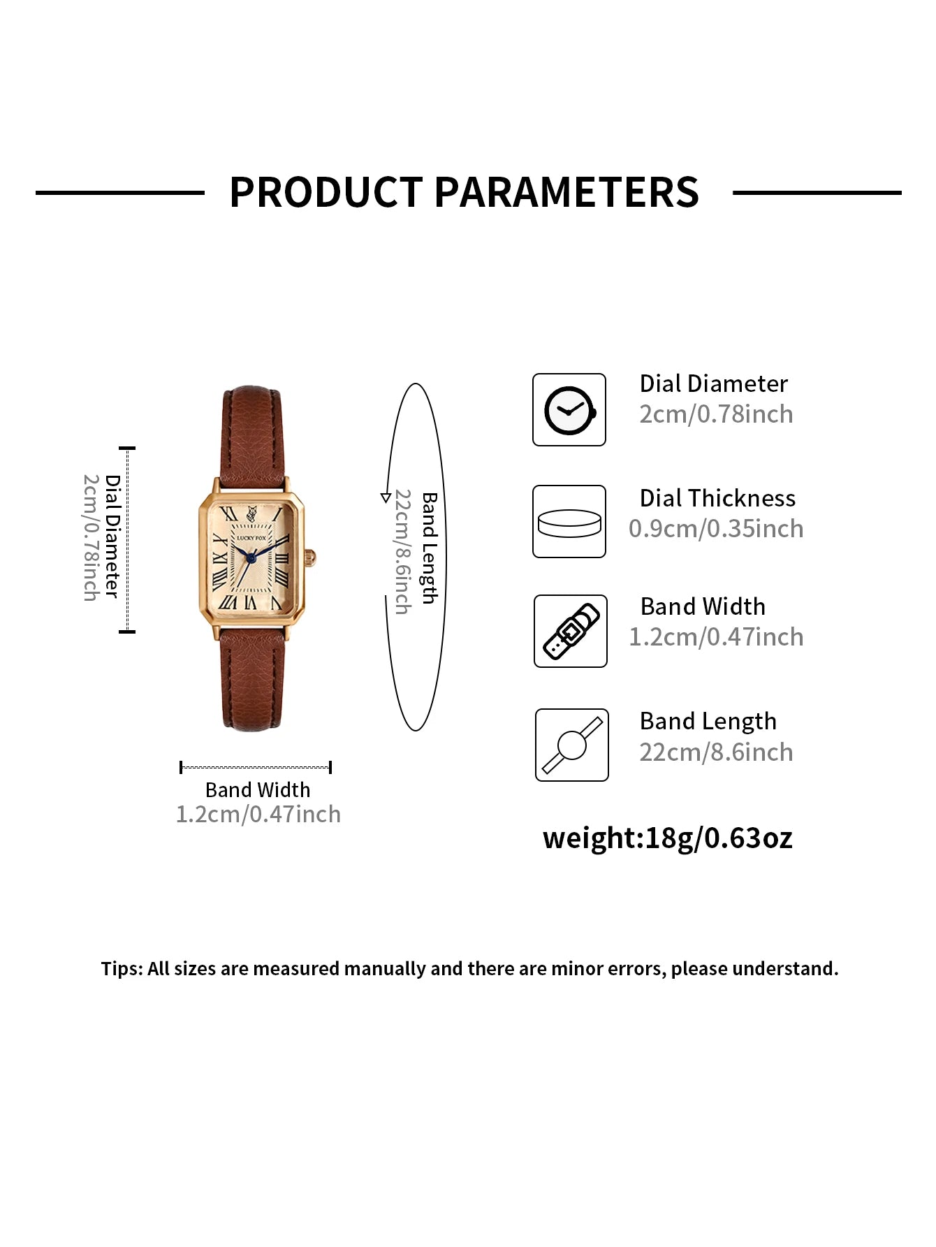 Fashion Retro Digital Dial Square Leather Strap Quartz Wristwatch