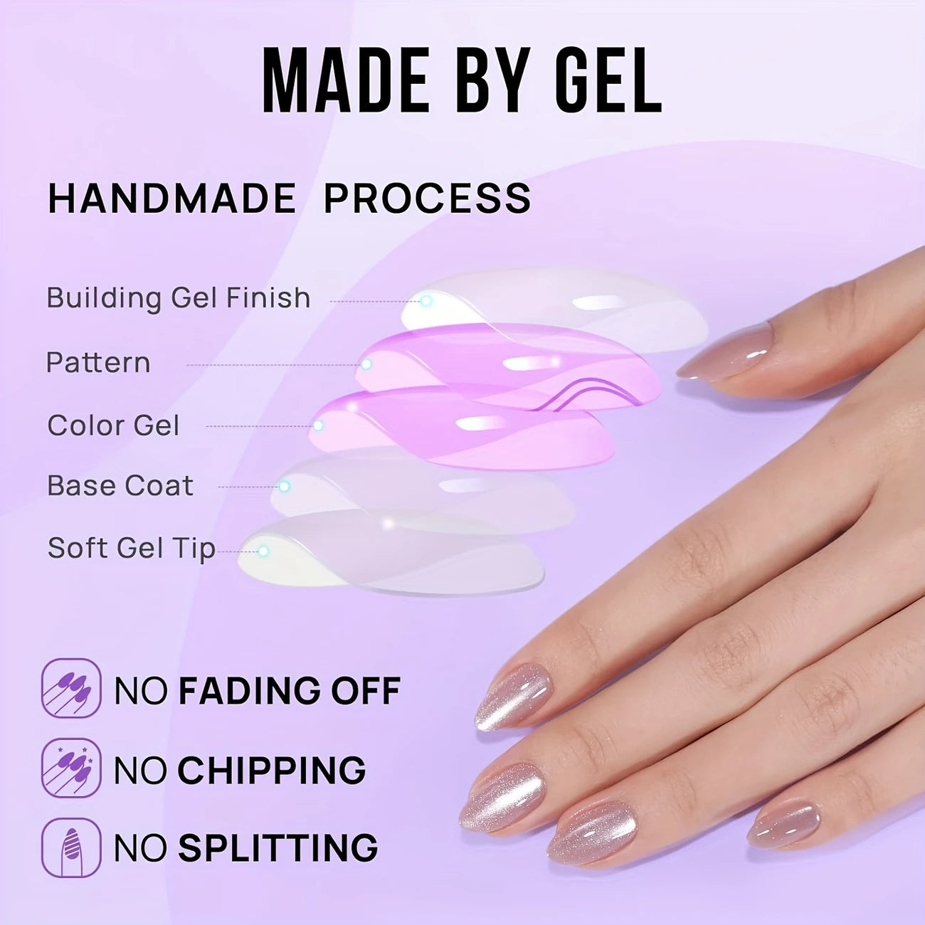 108pcs Cat's Eye Press-On Nails – 4 Styles in Red Almond Shape