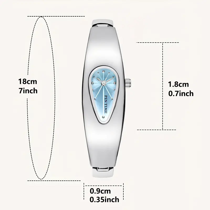 PINTIME Y2K Retro Quartz Watch – Water Drop Design Unisex Wristwatch