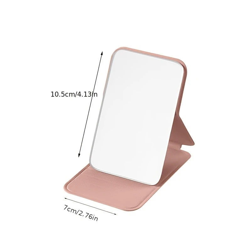 Folding Mini Makeup Mirror with PU Stand