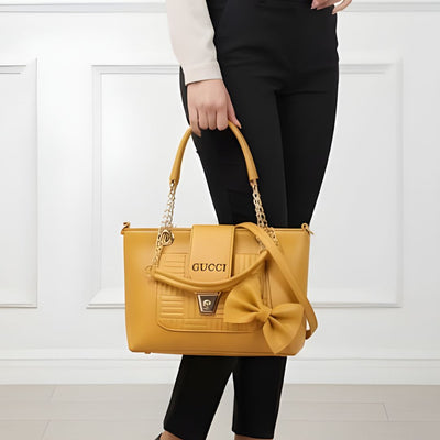 Gucci-inspired Leather Handbag – Bow Design