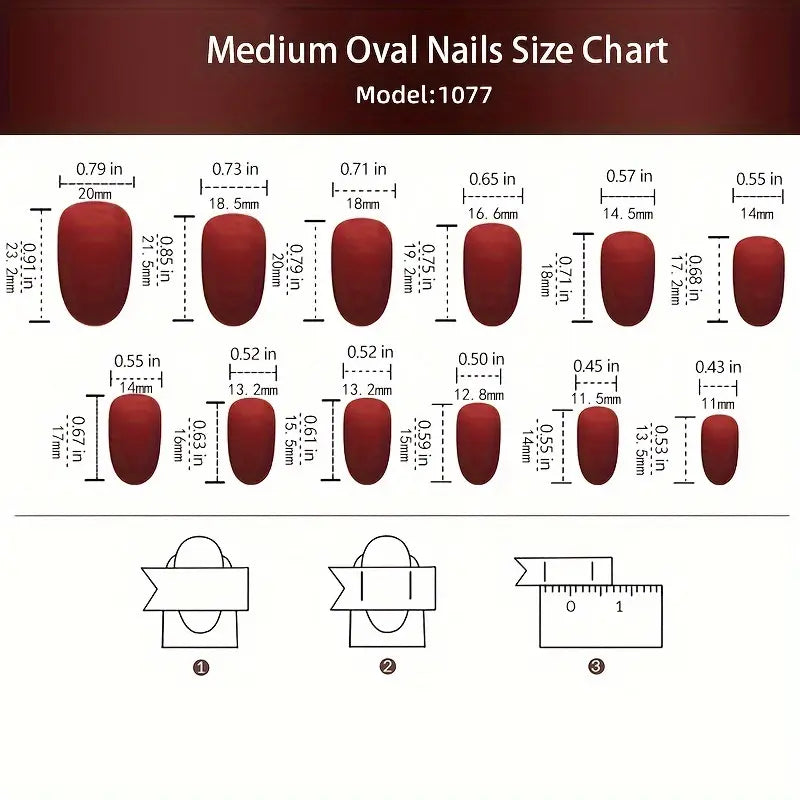 YelloTee Pink and Green Gradient Press-On Nails – 24pcs Glossy Medium Oval Fake Nails