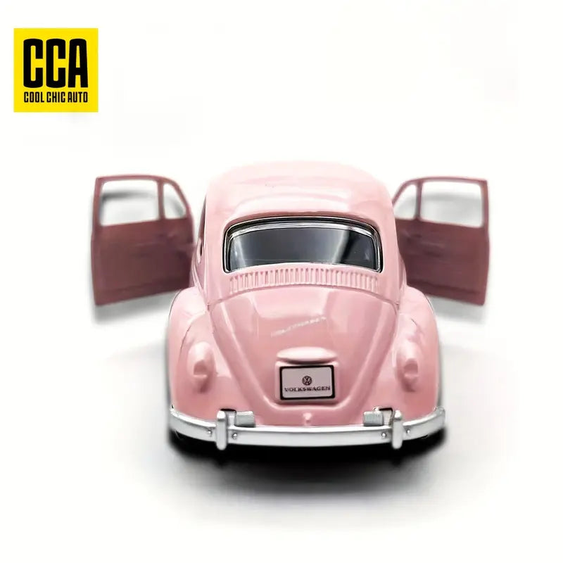 Pink Volkswagen Beetle Diecast Car Model with Openable Doors – Collectible Toy