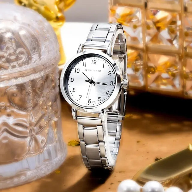 Yellotee Women’s Quartz Watch with Roman Dial Steel Band & Bracelet