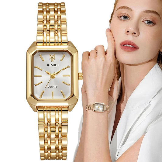 Luxury Ladies' Gold-Plated Quartz Watch