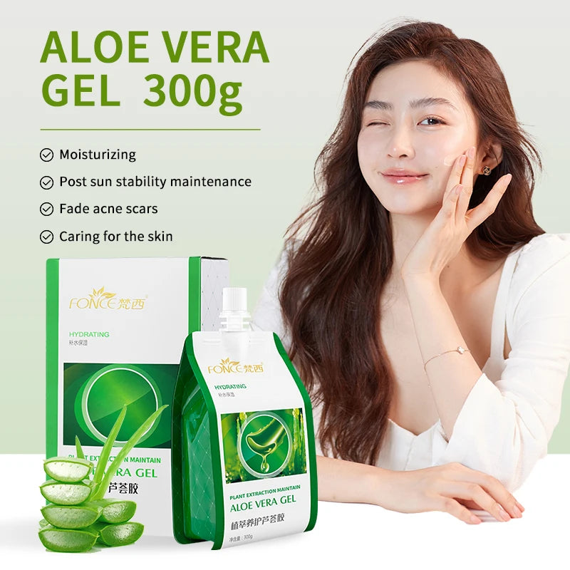 FONCE Organic Pure Aloe Vera Gel – 300g Moisturizing & Soothing Care