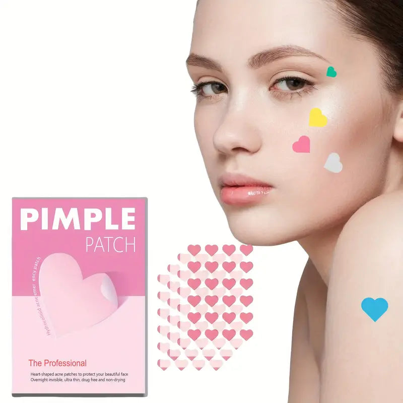 Cute Face Stickers with Pink Love Hearts (24pcs)– Acne & Pimple Covering Stickers
