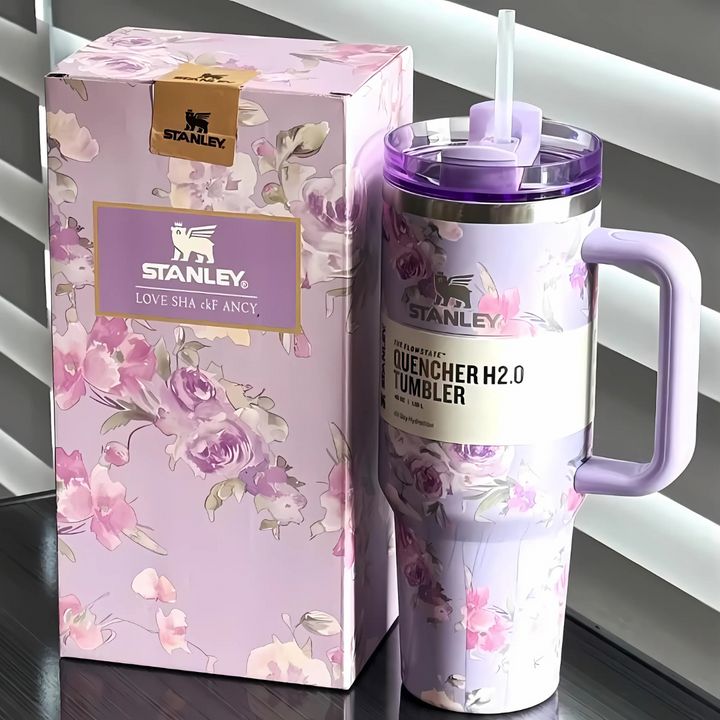 40oz Floral Stainless Steel Tumbler-with Gift Box