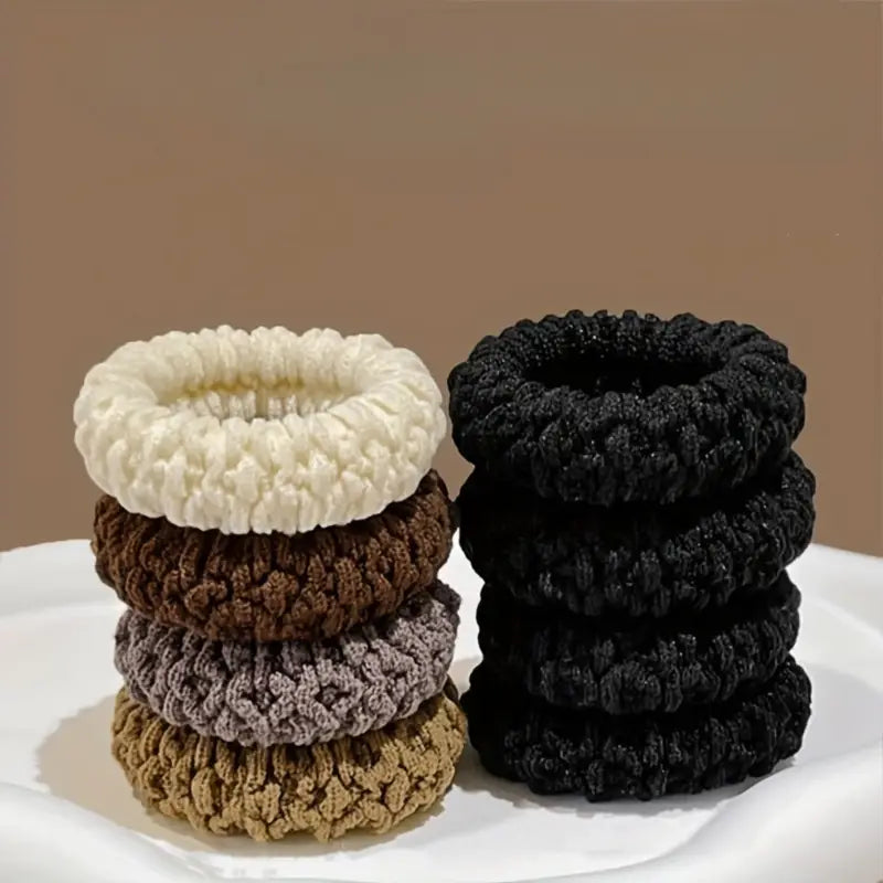 5pcs Thick Elastic Hairband Set – Soft Ponytail Ties for Women