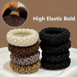 5pcs Thick Elastic Hairband Set – Soft Ponytail Ties for Women