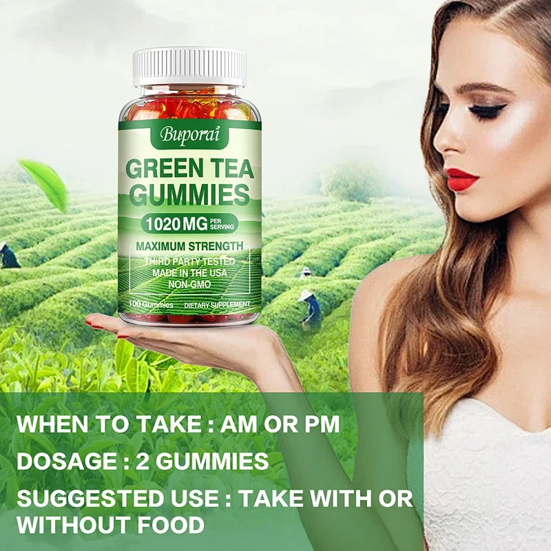 Green Tea Gummies – Belly Fat Burning, Metabolism Boosting & Weight Management