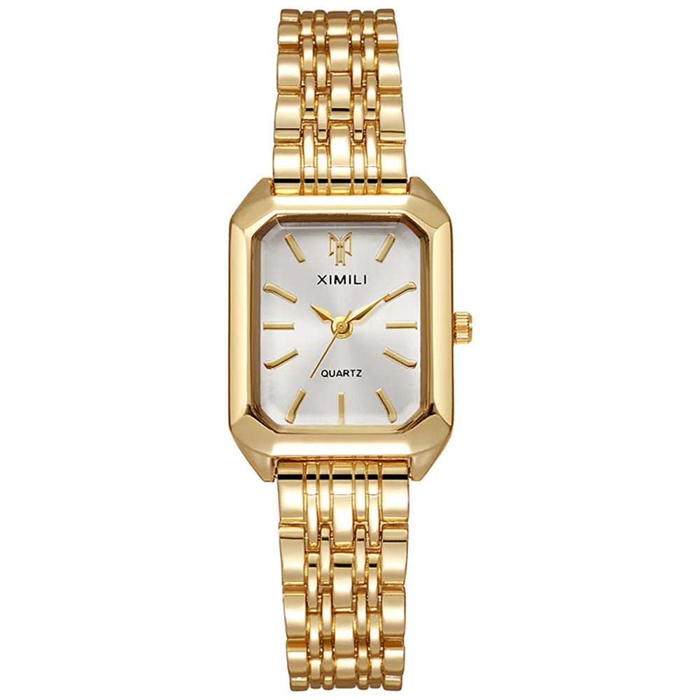 Luxury Ladies' Gold-Plated Quartz Watch
