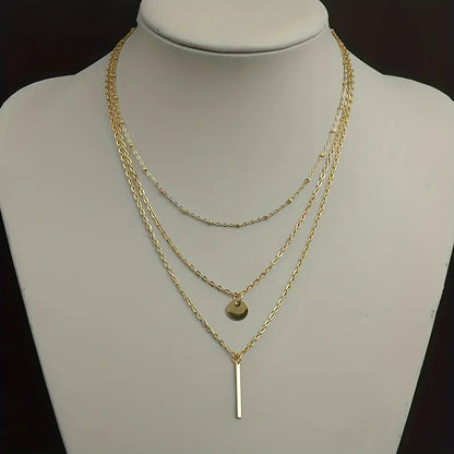 Chic Multi-Layer Geometric Pendant Necklace