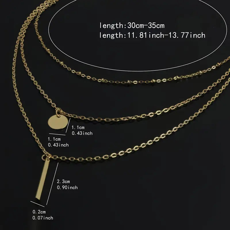 Chic Multi-Layer Geometric Pendant Necklace