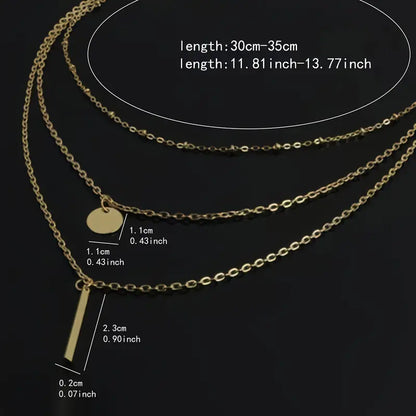 Chic Multi-Layer Geometric Pendant Necklace