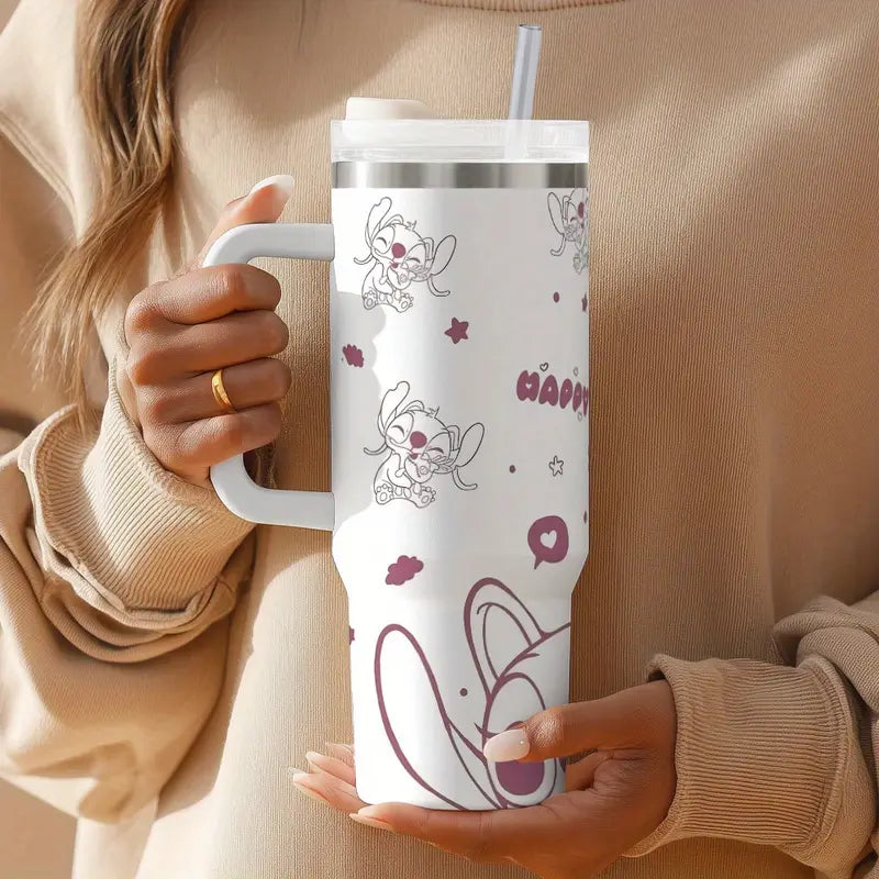 Disney Stitch 40oz Insulated Tumbler – Cute Stainless Steel Cup with Straw