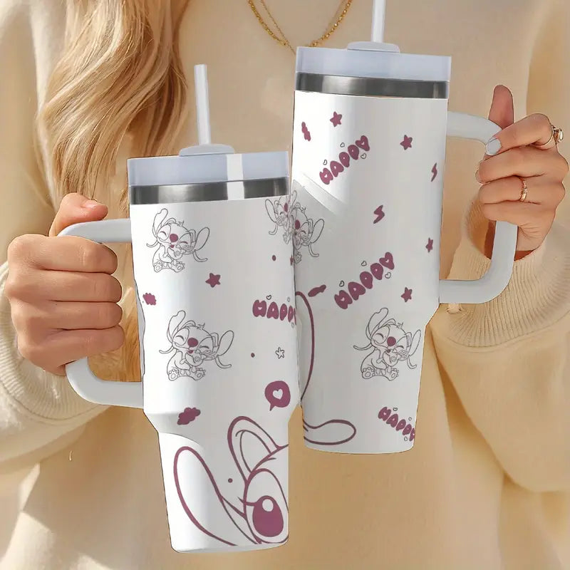 Disney Stitch 40oz Insulated Tumbler – Cute Stainless Steel Cup with Straw