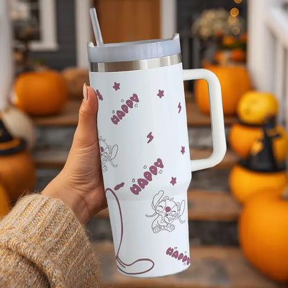 Disney Stitch 40oz Insulated Tumbler – Cute Stainless Steel Cup with Straw