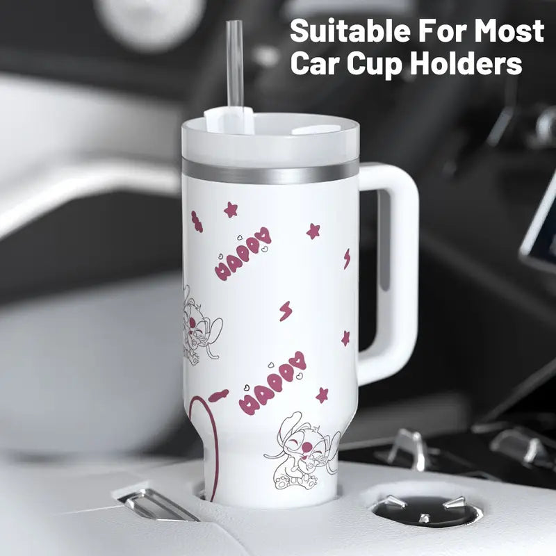 Disney Stitch 40oz Insulated Tumbler – Cute Stainless Steel Cup with Straw