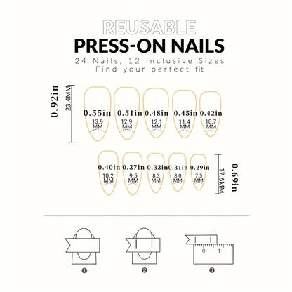 108pcs Cat's Eye Press-On Nails – 4 Styles in Red Almond Shape