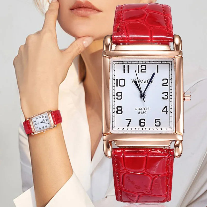 New Square Rose Gold Wrist Watches for Women