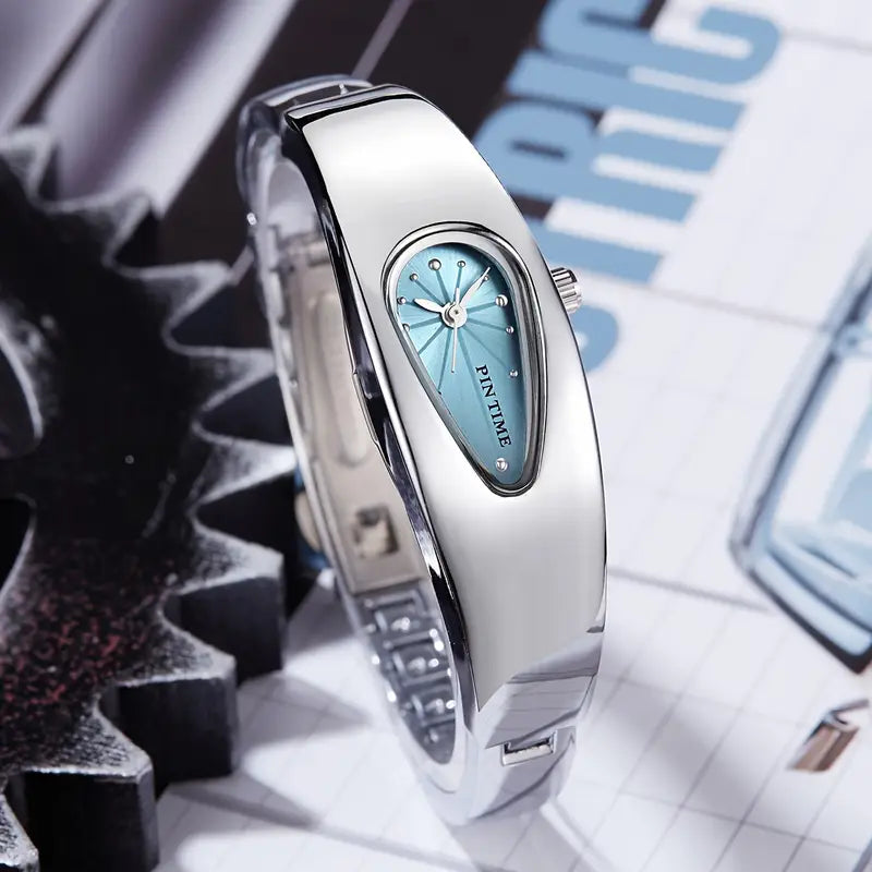 PINTIME Y2K Retro Quartz Watch – Water Drop Design Unisex Wristwatch