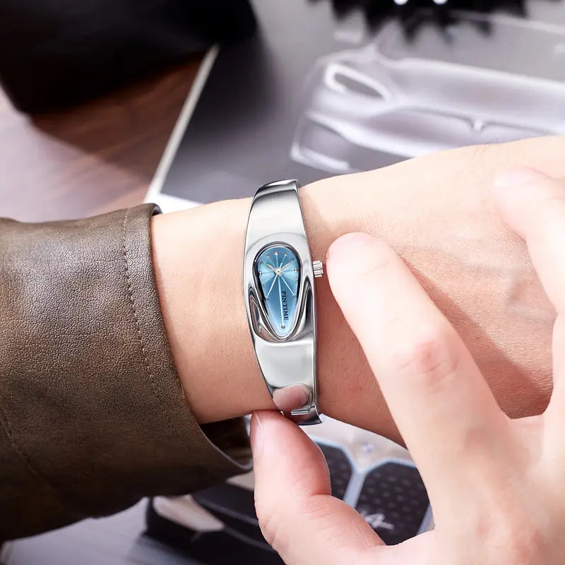 PINTIME Y2K Retro Quartz Watch – Water Drop Design Unisex Wristwatch