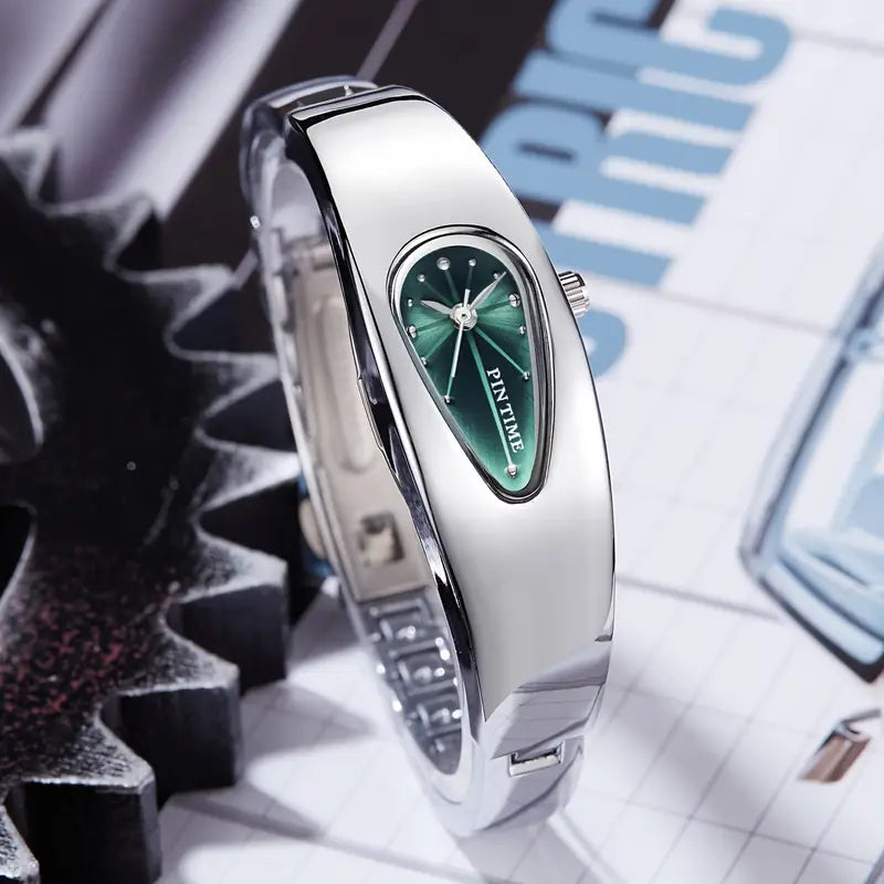 PINTIME Y2K Retro Quartz Watch – Water Drop Design Unisex Wristwatch