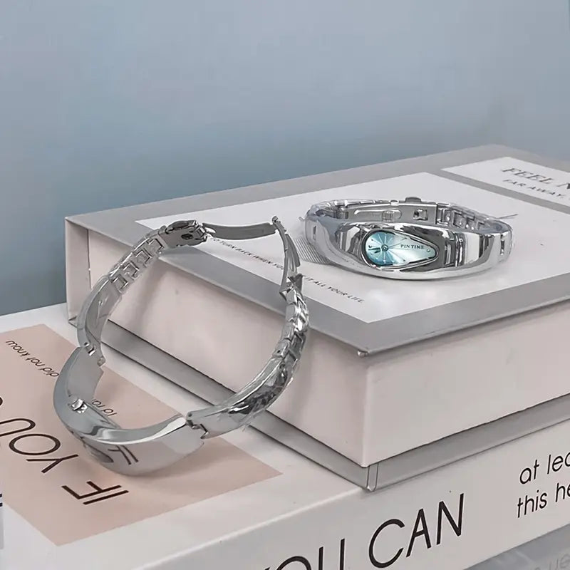 PINTIME Y2K Retro Quartz Watch – Water Drop Design Unisex Wristwatch