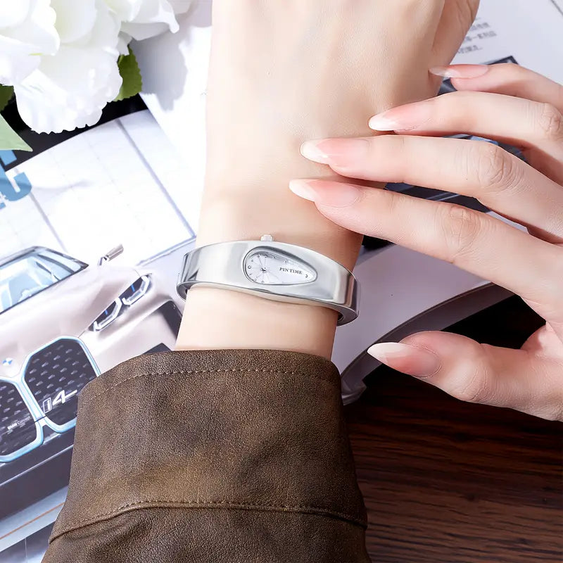 PINTIME Y2K Retro Quartz Watch – Water Drop Design Unisex Wristwatch