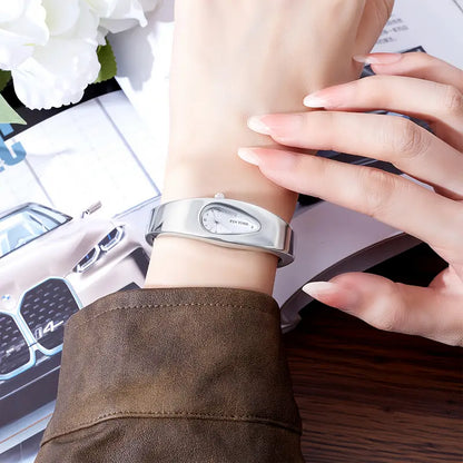 PINTIME Y2K Retro Quartz Watch – Water Drop Design Unisex Wristwatch