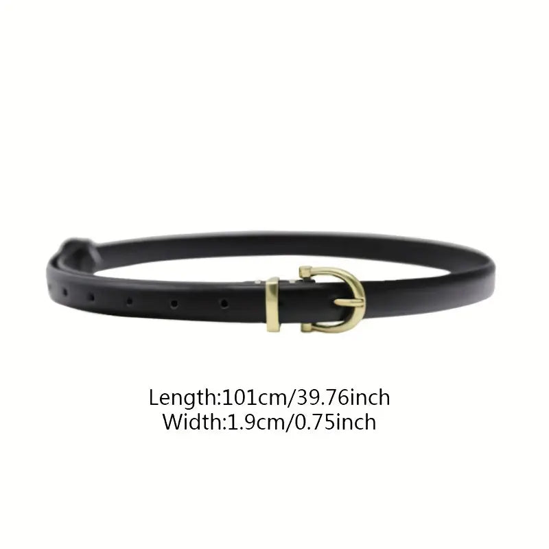 Retro Oval Pin Buckle Thin Belt