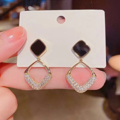 Vintage Oil Drop Gemstone Dangle Earrings