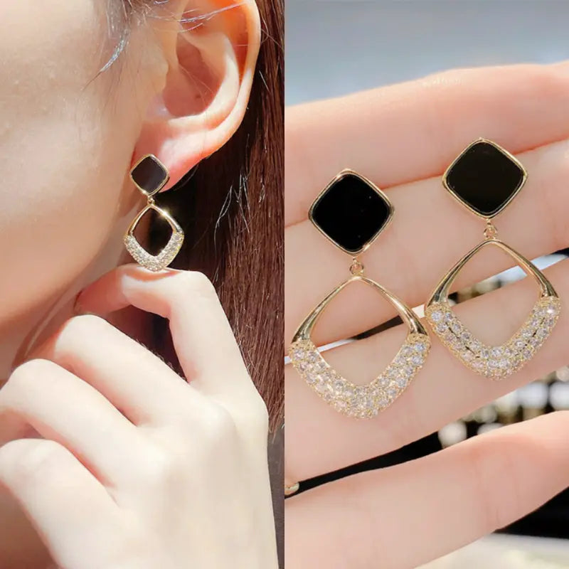 Vintage Oil Drop Gemstone Dangle Earrings