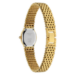 BERNY gold women's quartz watch with stainless steel strap, waterproof design, and retro elliptical dial