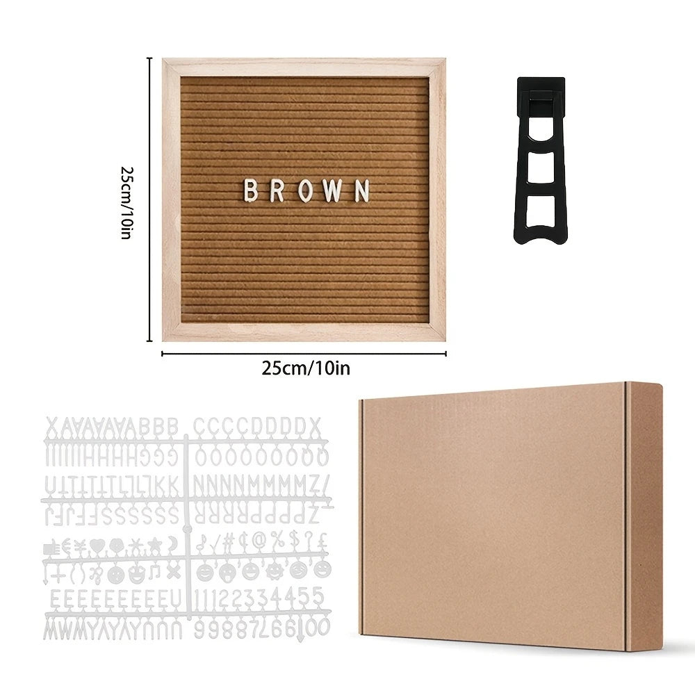Vintage brown felt letterboard with interchangeable letters for DIY decor, notes, and seasonal displays