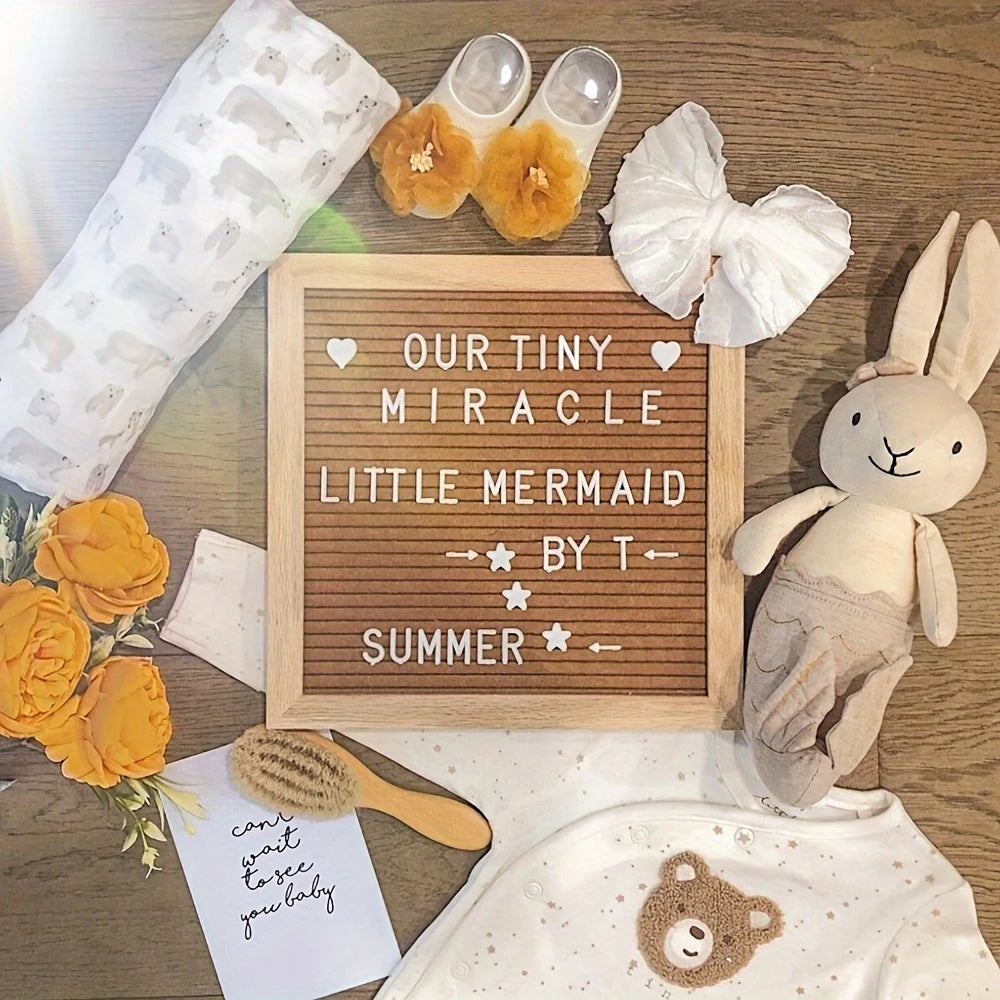 Vintage brown felt letterboard with interchangeable letters for DIY decor, notes, and seasonal displays