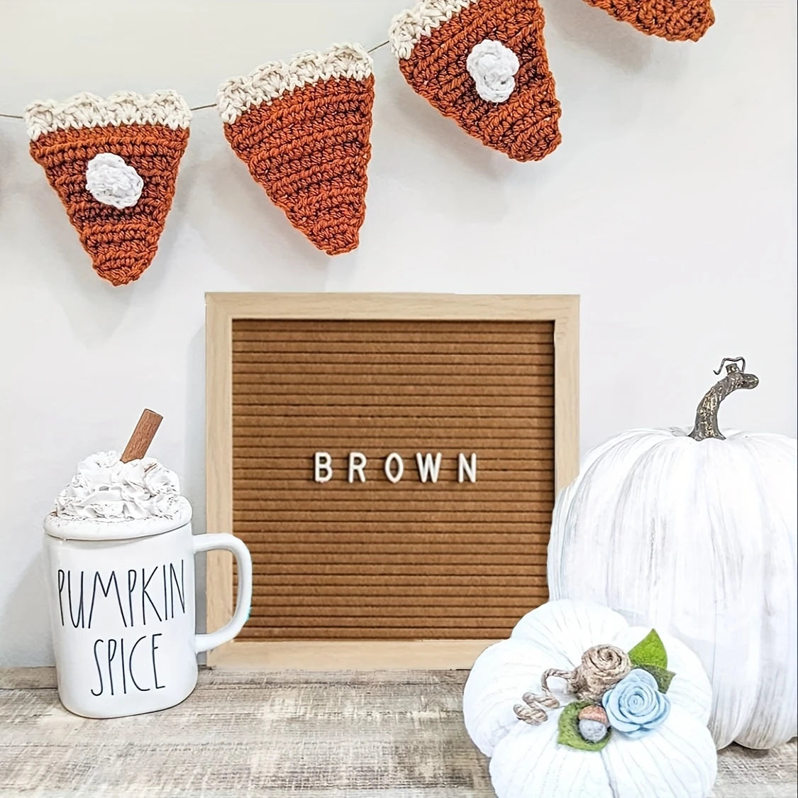 Vintage brown felt letterboard with interchangeable letters for DIY decor, notes, and seasonal displays