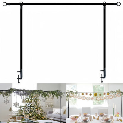 Adjustable metal arch tabletop frame with clamps, extendable from 79.25-259.08cm, perfect for weddings, birthdays, Halloween, Christmas, and party decorations. No electricity needed