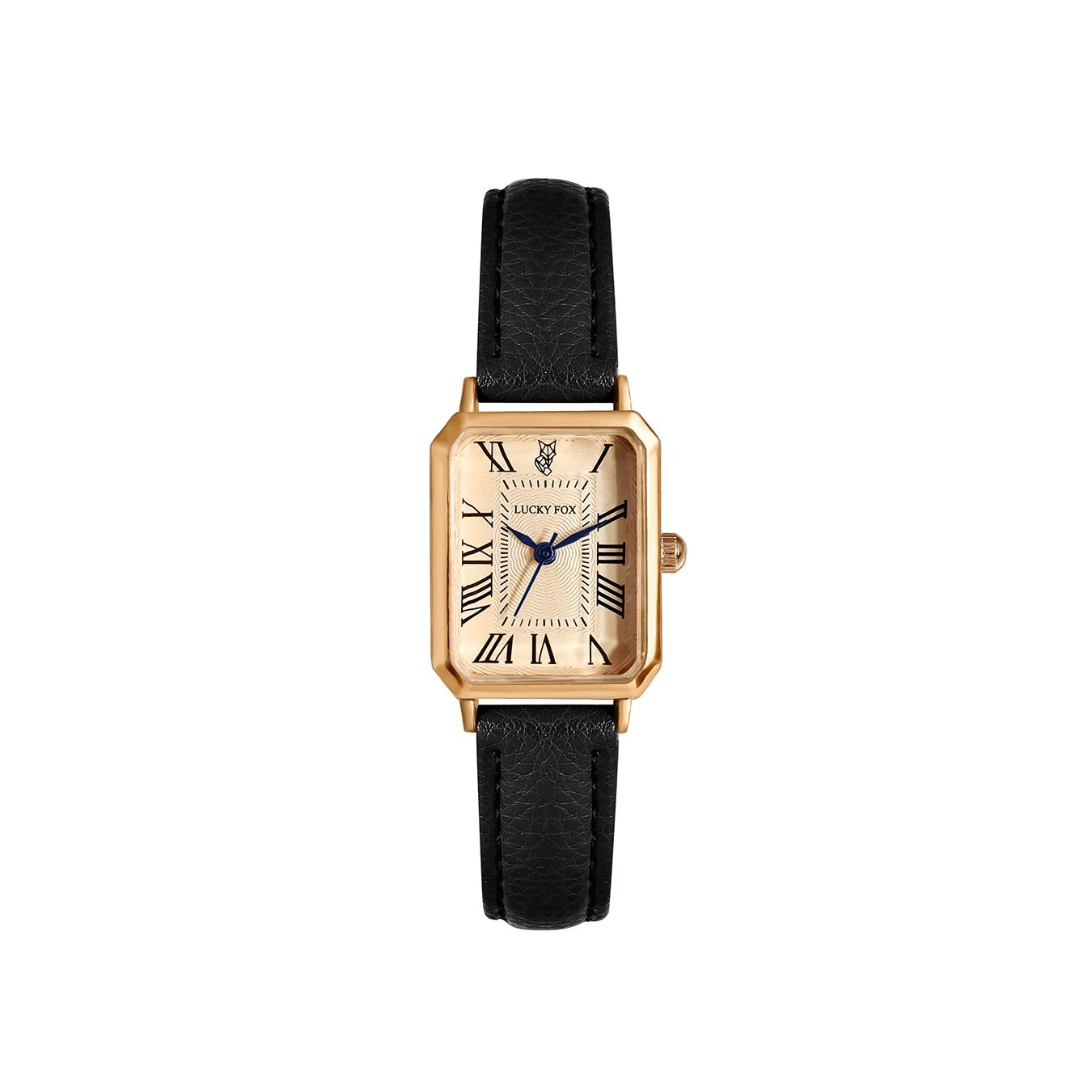 Fashion Retro Digital Dial Square Leather Strap Quartz Wristwatch