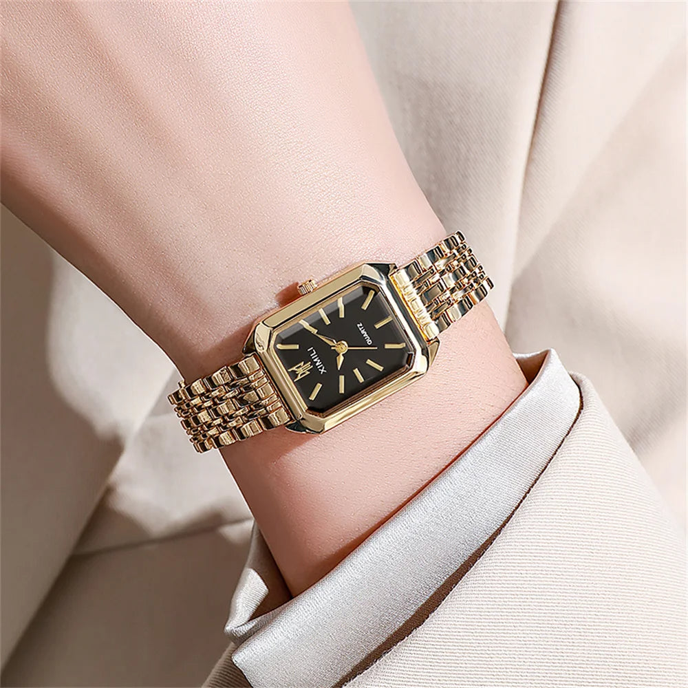 Luxury Ladies' Gold-Plated Quartz Watch
