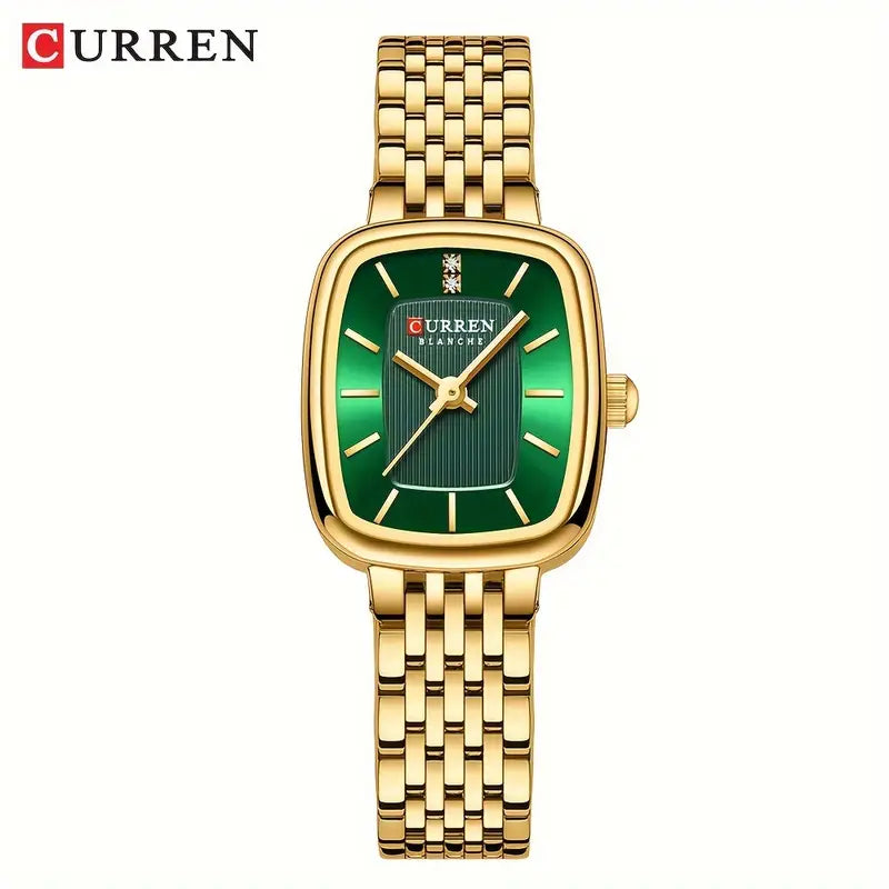 CURREN Women’s Original Stainless Steel Square Subdial Watch