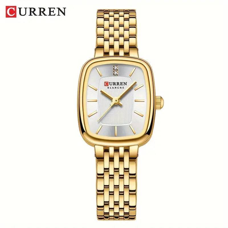 CURREN Women’s Original Stainless Steel Square Subdial Watch