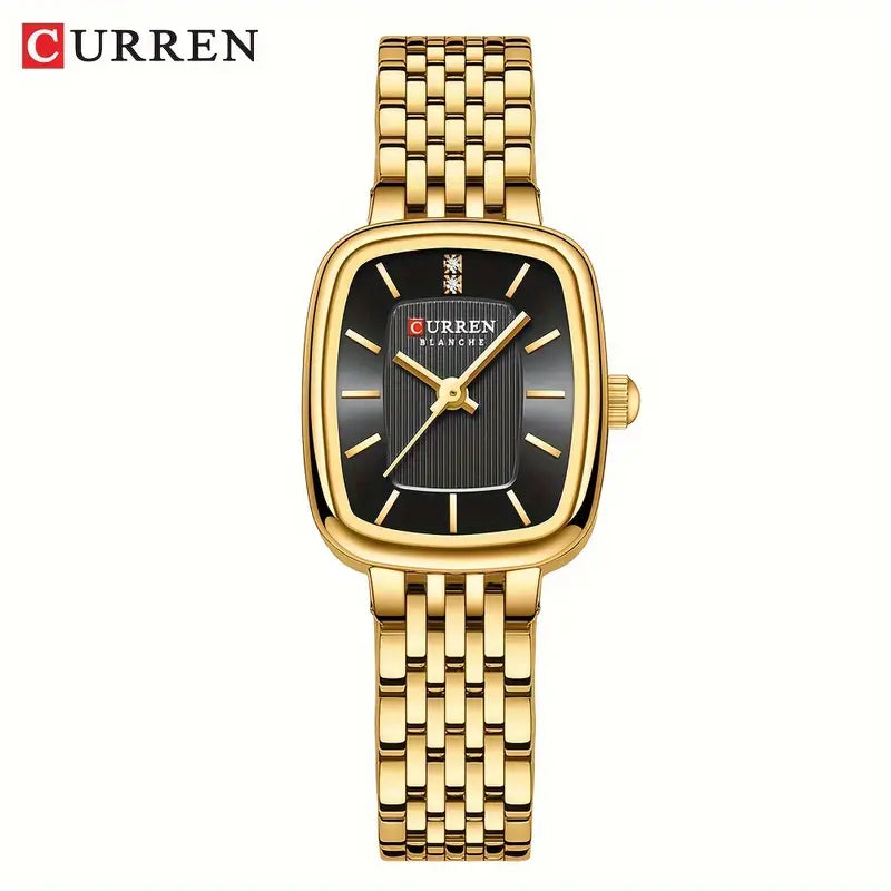 CURREN Women’s Original Stainless Steel Square Subdial Watch