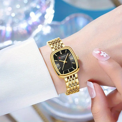CURREN Women’s Original Stainless Steel Square Subdial Watch