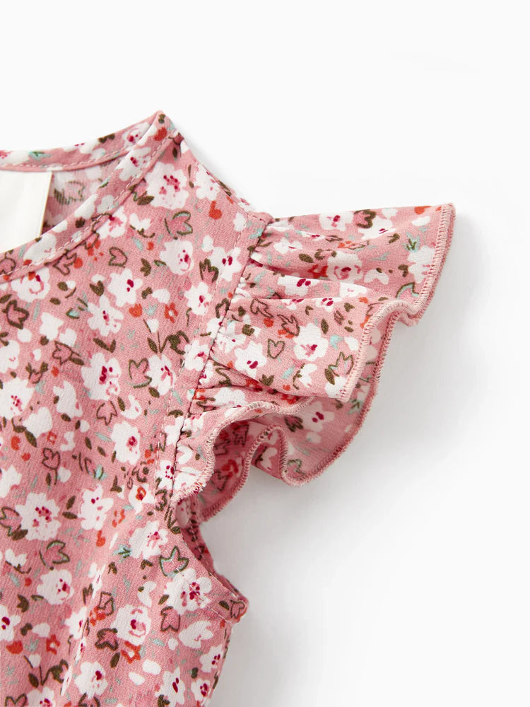 Blue Tee & Pink Floral Family Set