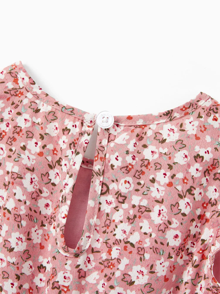 Blue Tee & Pink Floral Family Set