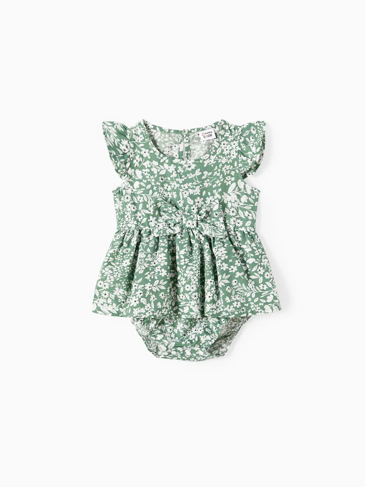 Blue Tee & Pink Floral Family Set