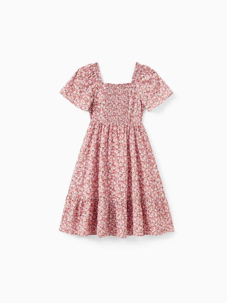 Blue Tee & Pink Floral Family Set