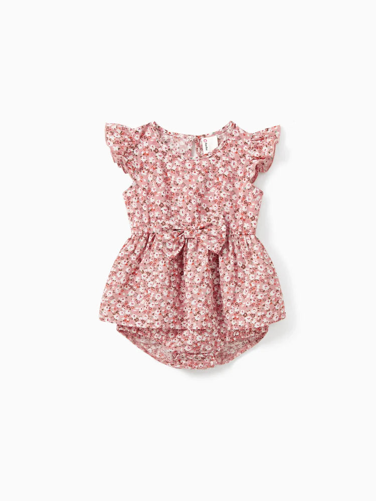 Blue Tee & Pink Floral Family Set